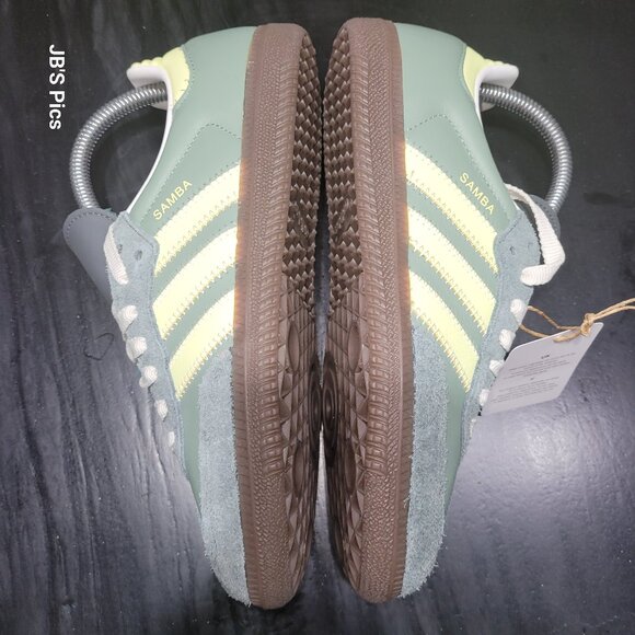 Adidas Samba OG Originals Women's Size 6 Silver Green Legend Ivy Sneakers JI1863 - Picture 6 of 16